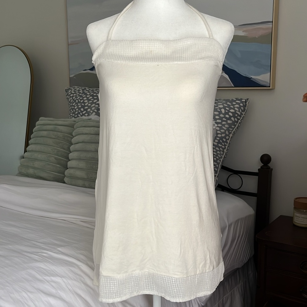 NEW! white halter top with sequins medium